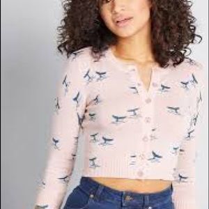 NWT Modcloth Whale Crop Cardigan